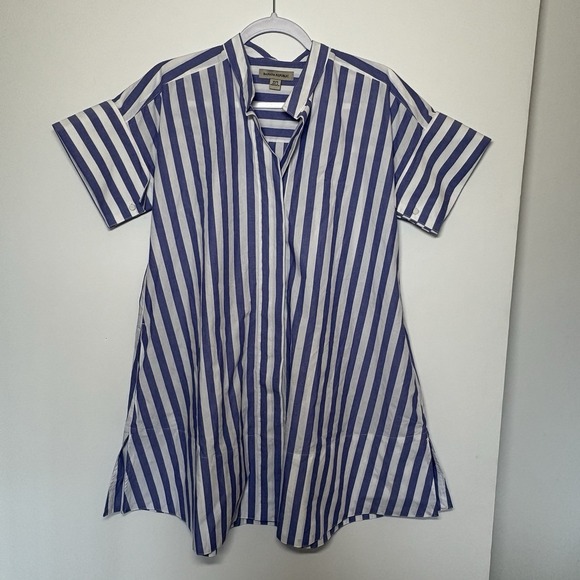 Banana Republic Dresses & Skirts - Banana Republic Rhyah Poplin Mini Dress Size XS/S Purple Stripe Clean Minimalist